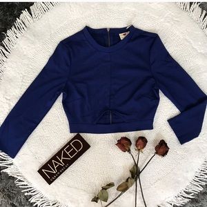 Peekaboo long sleeve crop top